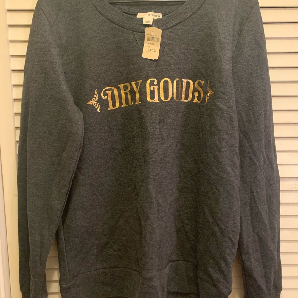 Dry goods gray sweatshirt er size large brand new with tags